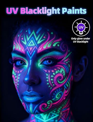 ILC UV Reactive Black Light Body Paint Kit - 6 Neon Colors