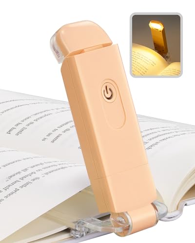 DEWENWILS USB Rechargeable Book Light, Warm White, Brightness Adjustable for Eye-Protection, LED Clip on Portable Bookmark Light for Reading in Bed, Car (White)