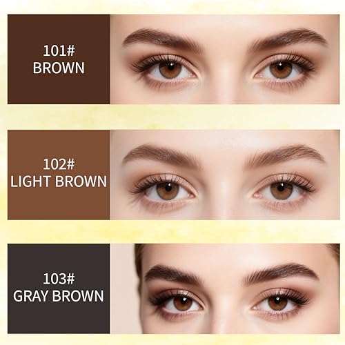 Tattoo Easy Peel Off Eyebrow Gel Brown Eyebrow Tattoo Peel Off Brow Color for Women Easy to Use Last up to 3 Days Waterproof & Transfer-proof (101-Brown)