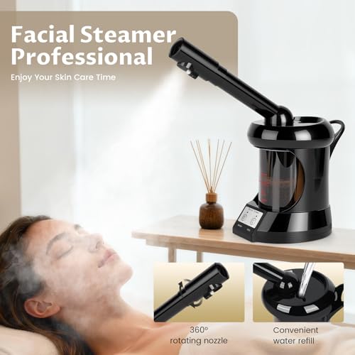 Professional Facial Steamer with Nano Ionic Mist & Extendable Arm