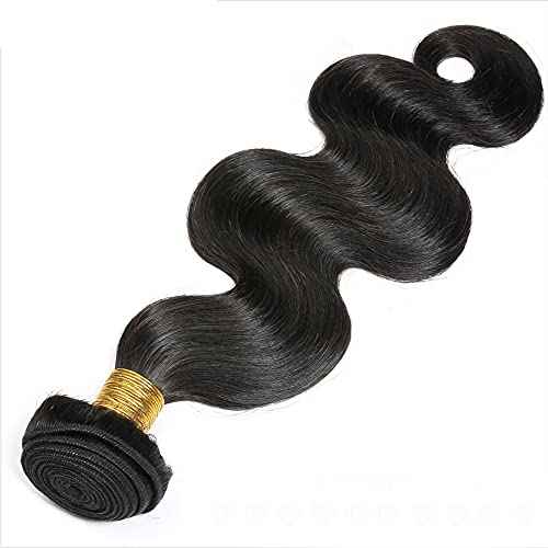 Human Hair Bundles Body Wave Bundles 24 Inch 1 Bundle 100 Gram/Bundle Unprocessed Brazilian Virgin Hair #1B Natural Color Body Wave Human Hair Extensions