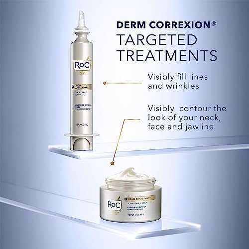 RoC Derm Correxion Fill + Treat BUNDLE with Advanced Retinol Serum, Wrinkle Filler Treatment with Hyaluronic Acid for Wrinkles, Crow's Feet, and Laugh Lines, 15ml + REFILL CARTRIDGE