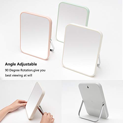 YEAKE Portable Folding Makeup Mirror, 8-Inch 90° Adjustable Stand