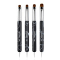 JFIYUOMCI Marble Black French Nail Brush Set 10#,12#,14#,16# Dual-Function Manicure Tools