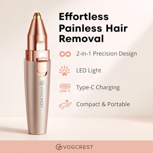 VG VOGCREST 2-in-1 Facial Hair Trimmer with LED Light
