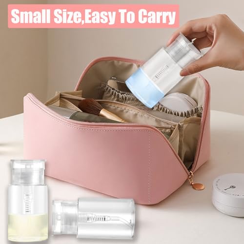 3 Pack 2oz Push Pump Dispenser Bottles with Leak-proof Lock