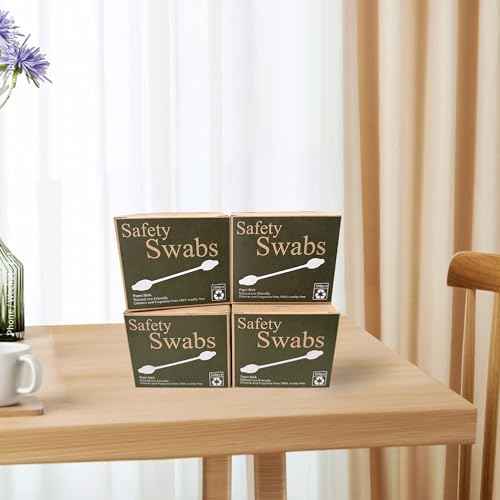 4 Packs Safety Cotton Swabs with Large Tips, Baby Cotton Buds 432pcs
