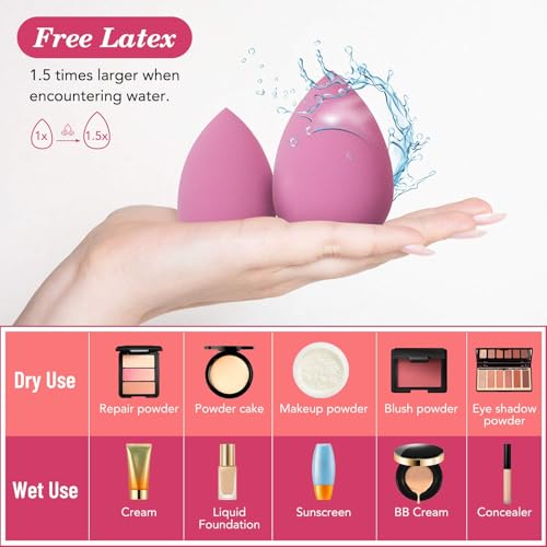 14-Piece Makeup Sponge Set with Mini & Powder Puffs for Flawless Face Application