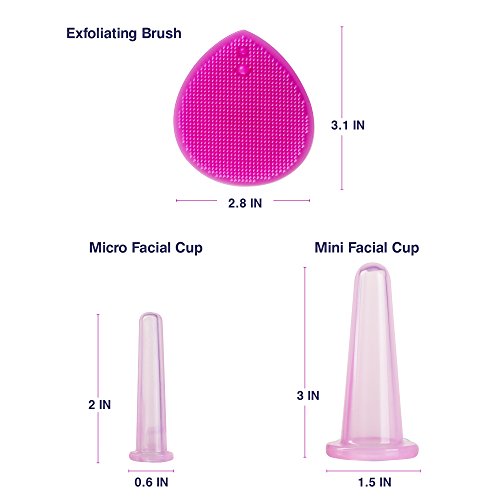 Face Cupping Set - 5 Silicone Cups for Anti-Aging Facial Massage