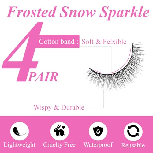 Profusion Cosmetics Frosted Snow 4-Pair Faux Mink False Lashes Kit