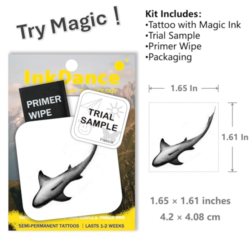Ocean Shadow Shark Semi-Permanent Tattoo | Waterproof, 1-2 Weeks