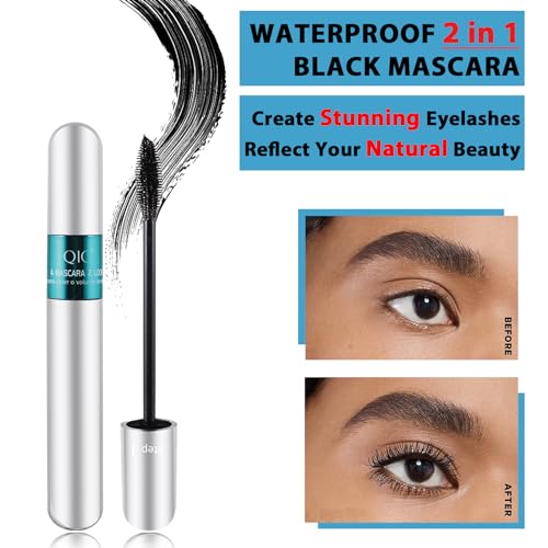 2 Pack QIC 4D Waterproof Mascara - 5x Longer Lashes
