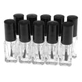 10Pcs Clear Empty Glass Nail Posh Bottle 5ml Square Shape Refillable Containers