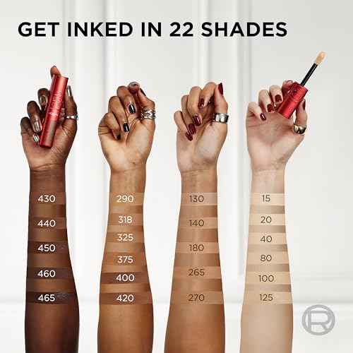 L'Oreal Paris Infallible Skin Ink 2-in-1 Foundation Concealer Hybrid Face Makeup, up to 48HR Transfer-Resistant with Buildable Light to Full Coverage, 125 Light Warm