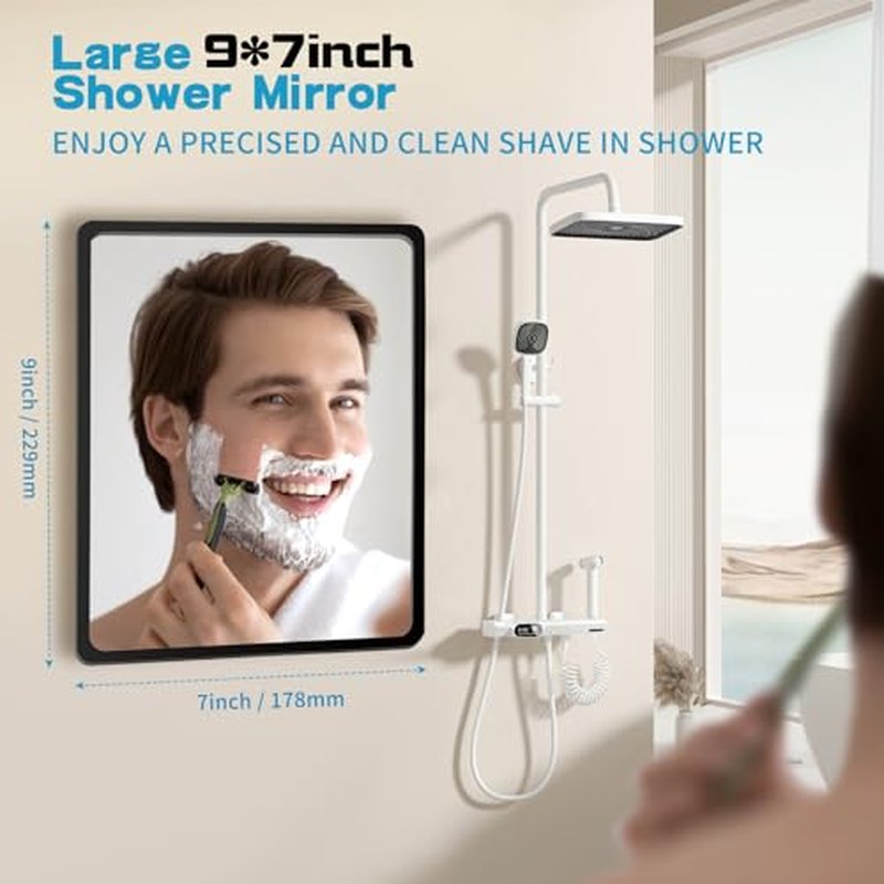 Fog Free Shower Mirror 9x7 Inch Anti-Fog Bathroom Wall
