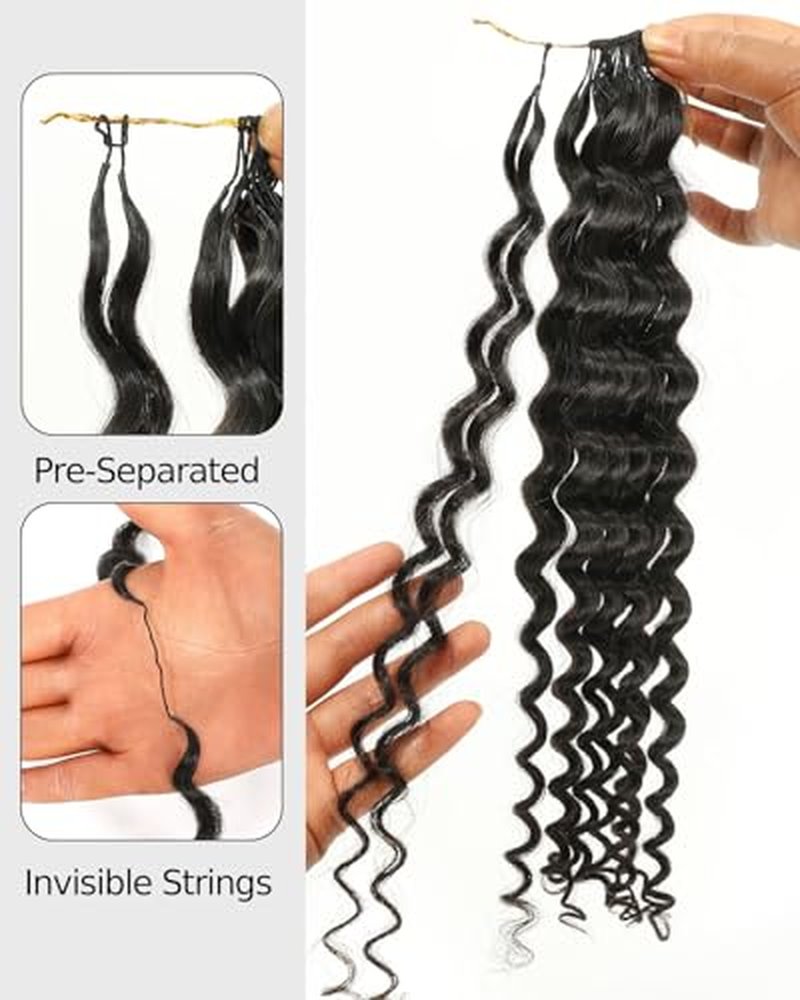 BEEOS 18 Inch Remy Human Crochet Hair Deep Wave Extensions