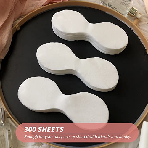 MoyRetty 300 Sheets Disposable Eye Mask-Non Woven Eye Care Cotton, Facial Eye Covers Skincare Spa Paper, Cosmetic Facial Paper Sheet Eye Nose Face Pads for Home Salon Beauty Tools