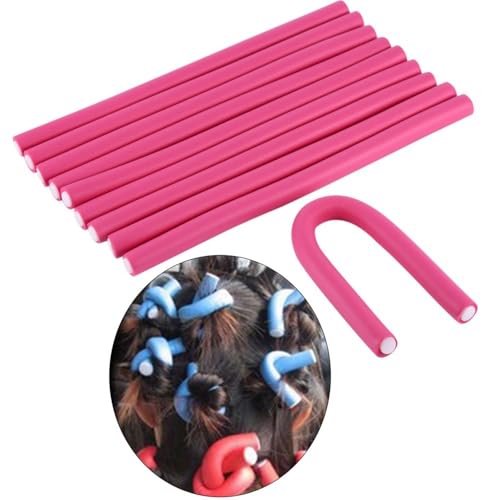 Set of 10 Soft Foam Bendy Hair Curlers for Heat-Free Styling, Flexible & Lightweight