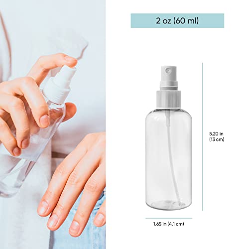 Cloralen - 24 Pack Empty Spray Bottles 2oz Travel Spray Bottle - Fine Mist Spray Bottle, Small Plastic Spray Bottle with Cap and Leak-Proof Loop, BPA Free, TSA Approved Travel Bottles