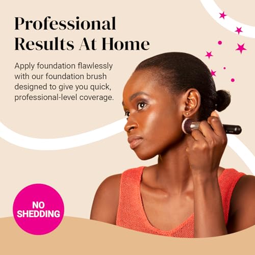 Flat Top Kabuki Foundation Brush - Premium Makeup Buffing Brush