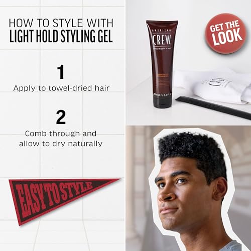 American Crew Men's Hair Gel, Light Hold with Low Shine, 8.4 Fl Oz