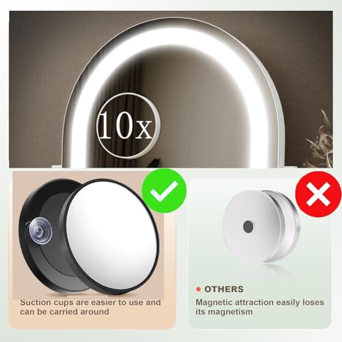 Gvnkvn LED Makeup Mirror 17.2" Arched with 10X Magnification