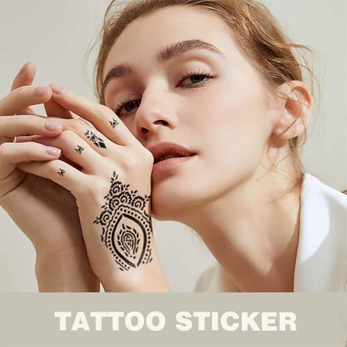48 Sheets Henna stencils for hands,henna stencils,Henna Stencil Kit, Large Indian Temporary Tattoo Stickers