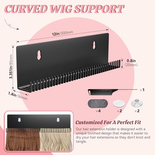 Stainless Steel Hair Extension Holder with Clips & Suction Cups