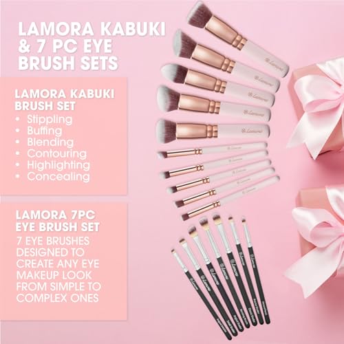 Kabuki Makeup Brush Set with Eyeshadow Brush Set