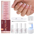 Beetles French Tip Press On Nails Kit - 150Pcs Short Square Pink