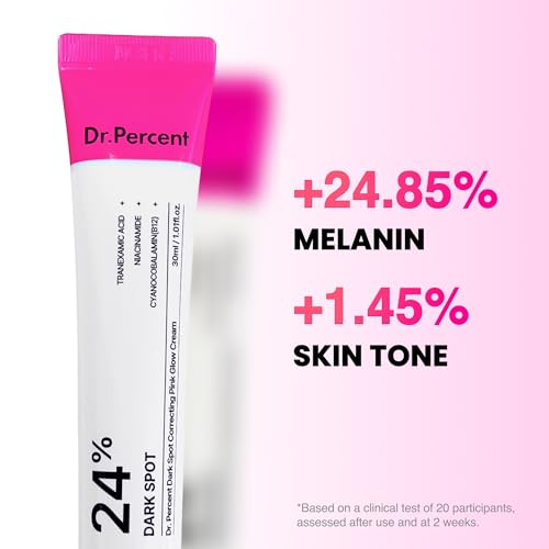Dark Spot 24% Correcting Pink Glow Cream | Tranexamic Acid 6%, Niacinamide 5%, Dark Spots, Freckle, Blemishes, Pigmentation, Non-Irritating, Korean Skincare, 30ml, 1.01 fl.oz.