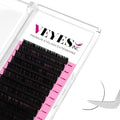 VEYES INC Classic Volume Lash Extensions 0.03-0.20 J/B/L/C/CC/D/DD Curl 5-25mm Mixed & Single Length Tray, Premium Silk Eyelashes, Professional Supplies for Lash Techs(Matte Black 0.15 D 8-16mm)
