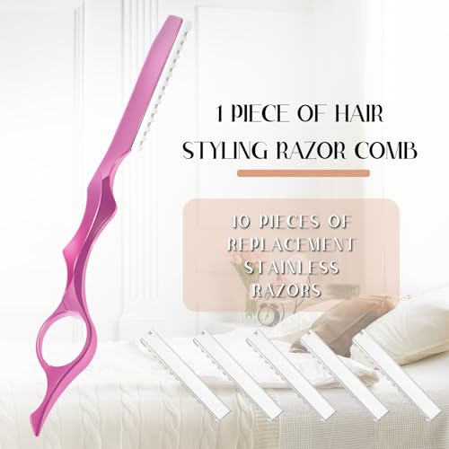 Mudder 11-Piece Hair Razor Kit Stainless Steel Thinning Salon Tool
