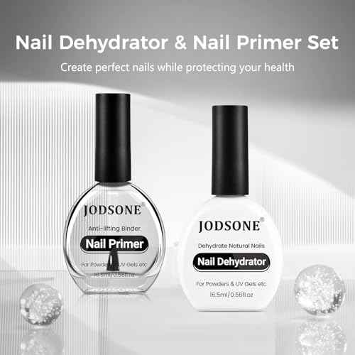 JODSONE 2Pcs 16.5ml Nail Dehydrate And Nail Primer For U V Gels Superior Bonding Professional Salons Set DIY Art Design Long Lasting Gift