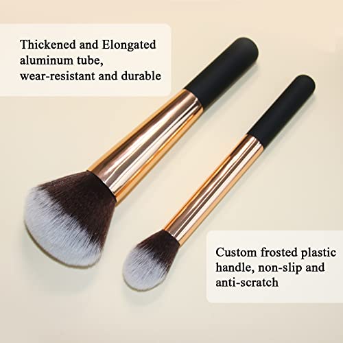 Powder Foundation Brush Set with Kabuki Head for Flawless Finish