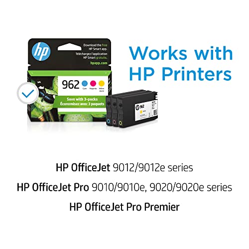 HP 962 Cyan, Magenta, Yellow Ink Cartridges |3YP00AN, 3 Count (Pack of 1)