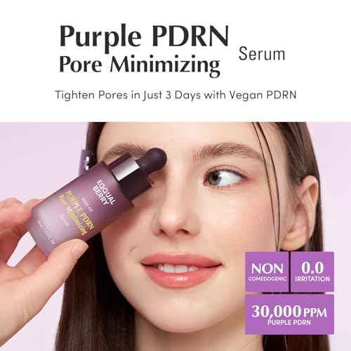 EQQUALBERRY Purple PDRN Pore Minimizing Serum ? Vegan Collagen & Peptides for Pore Refining & Skin Elasticity | Niacinamide & CICA Exosome for Calming | Korean Glass Skin, 1.01 FL OZ
