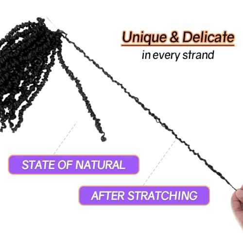 16 Inch 10 Packs Yanky Twist Crochet Hair Pre-twisted Natural Black Kinky Mini Spring Twist Plus Small Curly Senegalese Twist Braids (1B)