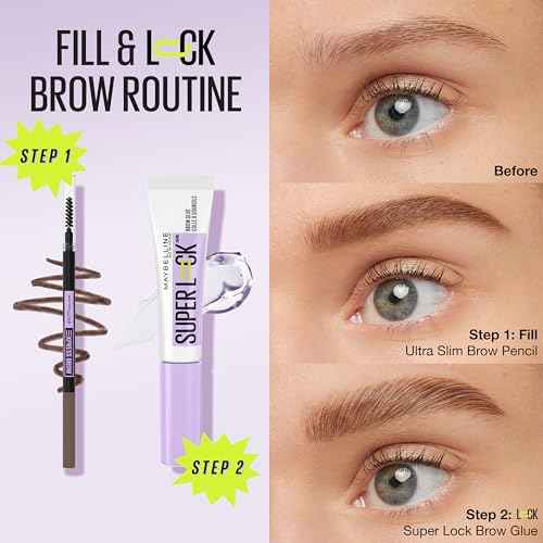 Maybelline Express Brow Ultra Slim Eyebrow Makeup, Brow Pencil with Precision Tip and Spoolie for Defined Eyebrows, Soft Brown, 1 Count