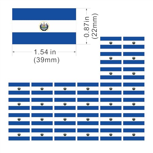 30 El Salvador Flag Temporary Tattoos - Fans Face Stickers