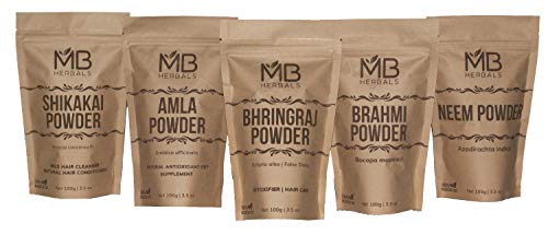 MB Herbals Hair Care Powders Combo - Shikakai, Neem, Amla & More