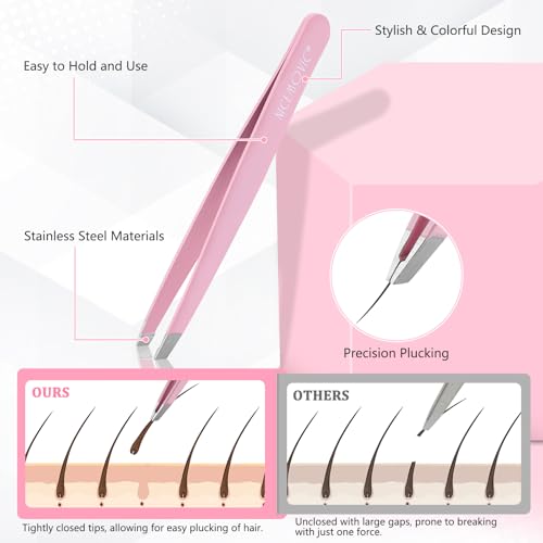 NICEMOVIC 7-Piece Eyebrow Tweezers Set for Women