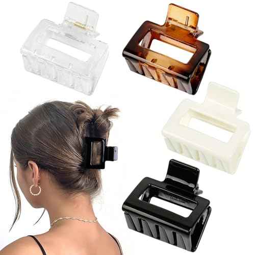 4Pcs Hair Claw Clips 2" Small Hair Clips for Women Square Claw Clip for Thick Medium Thin Hair Strong Hold Cute Hair Clip Nonslip Jaw Clips Hair Accessories