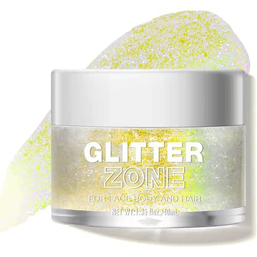 Corleone Holographic Body Glitter Gel for Body, Face, Hair, Lip Nail, Eyeshadow, Color Changing Long Lasting Sparkle Shiny Shifting Glitter Gel for Festivals and Parties Rave (1)