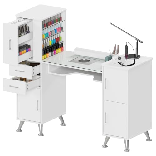 Kikihouse Manicure Table with Dust Collector & Storage