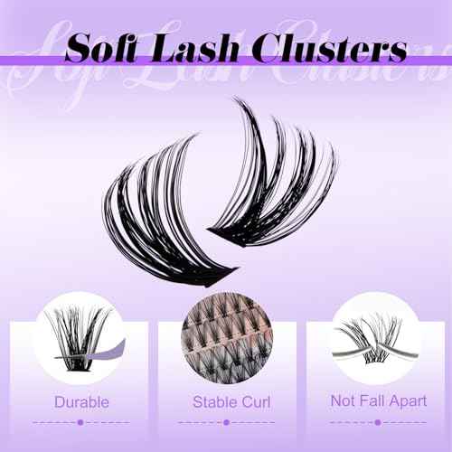 DIY Wispy Lash Extension Kit Individual Spike Manga Lash Clusters Kit with Bottom Lashes, Lash Bond and Seal, Lash Tweezers Eyelash Extension Kit for Self Use(60+80,12-18mm,0.07D,Kit)