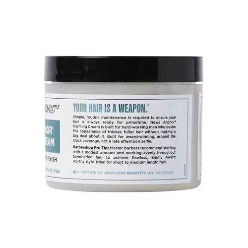 Duke Cannon Supply Co. News Anchor¢ç Forming Cream - Medium to Strong Hold, Matte Finish, 4 oz. (Pack of 2)