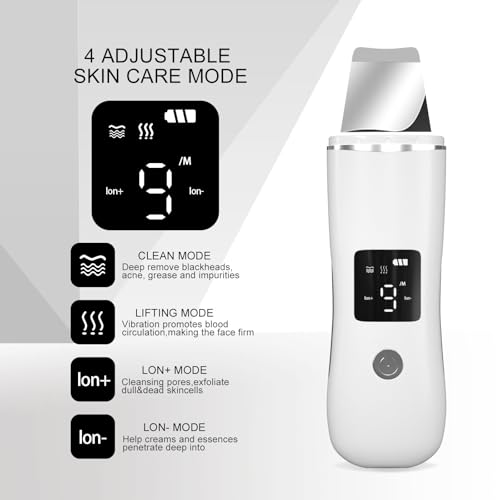 Face Scrubber Skin Spatula - Blackhead Remover with 4 Modes, Pore Extractor Face Spatula Deep Cleansing for Facial Skincare Women Gift