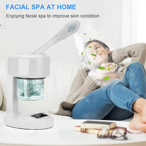 JOSTZHXIN Facial Steamer Nano Ionic Face Steamer with Extendable Arm,Portable Facial Steamer 360¡ÆRotating Nozzle Esthetician Steamer for Personal Care at Home or Salon