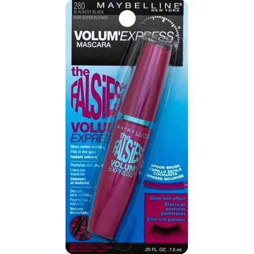 Maybelline Volum' Express Falsies Volumizing, Washable Mascara, Blackest Black, 1 Count